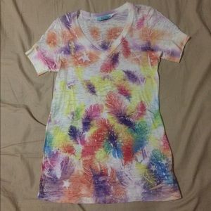 FINAL SALE- Colorful Feather T-Shirt